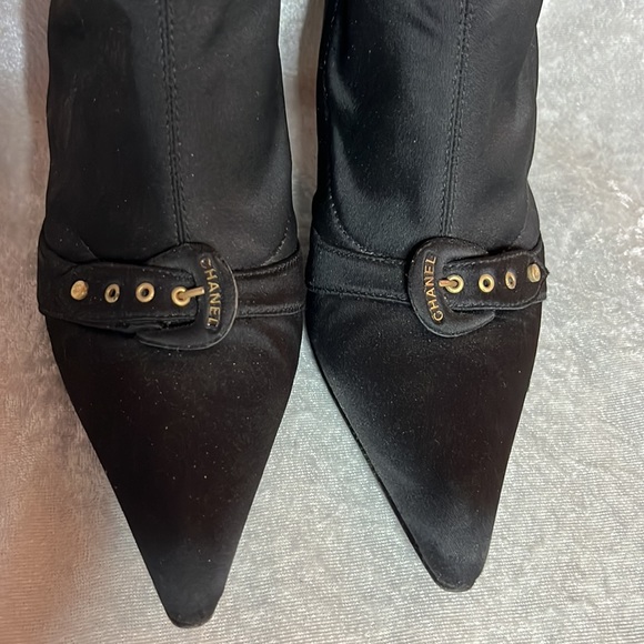 Chanel Pull On Stretch Fabric Boots - Picture 3 of 6